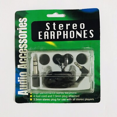 eCIRCUIT ELECTRONICS STEREO EARPHONES/BUDS 4ft CORD