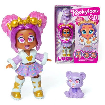 kookyloos doll and pet figure pet party series - change my 3 faces!