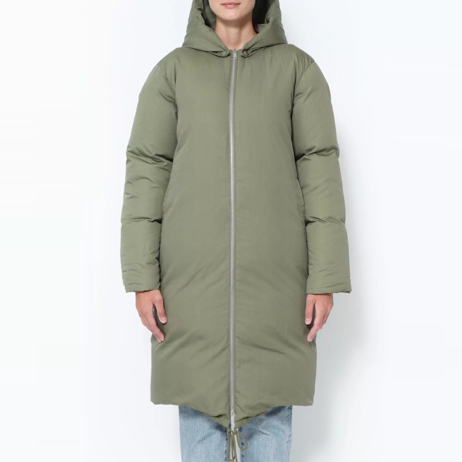 CELINE PHOEBE PHILO Down Coat Puffer Parka Cotton Silk