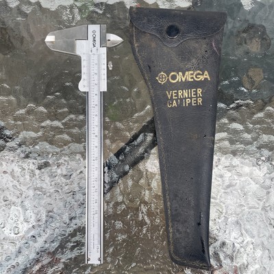 Vintage Omega 6'' / 15cm Vernier Caliper with Case Original Pouch Made in Japan