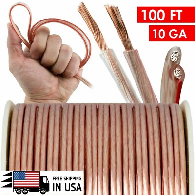 NEW 10 Gauge 100 Feet ft Heavy Duty Marine Car Home Audio Cable Speaker Wire GA 