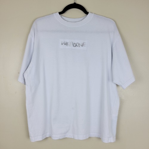 We11done XS Oversized White Faded Metal Logo Front Tshirt | eBay