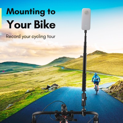 Motorcycle Invisible Selfie Stick & Handlebar Clamp Mount for Insta360 ONE H0M5