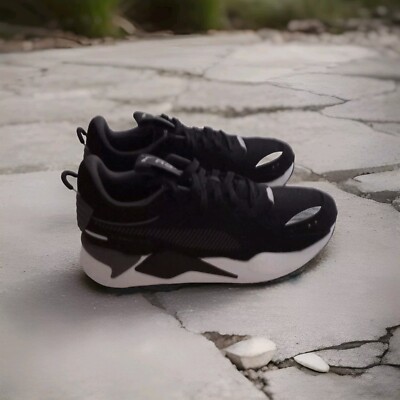 Size9.5- PUMA RS-X SUEDE Black-Glacial Gray Shoes
