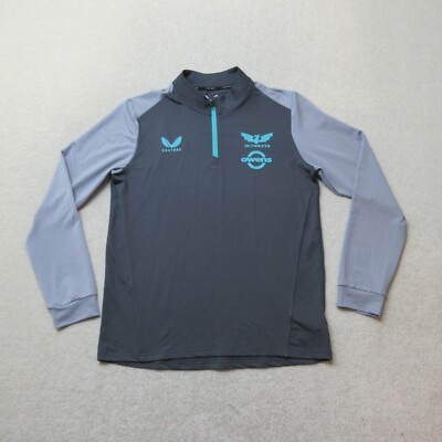 Castore Scarlets 1/4 Zip Sweatshirt Mens Medium Grey Pullover Rugby NWOT
