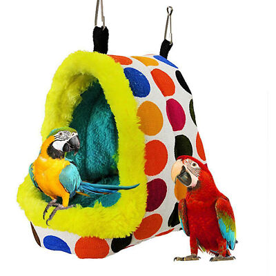 Plush Bird Cave Cage Warm Hanging Sleeping Bed Hut Tent Parrot Hammock Pet Nest