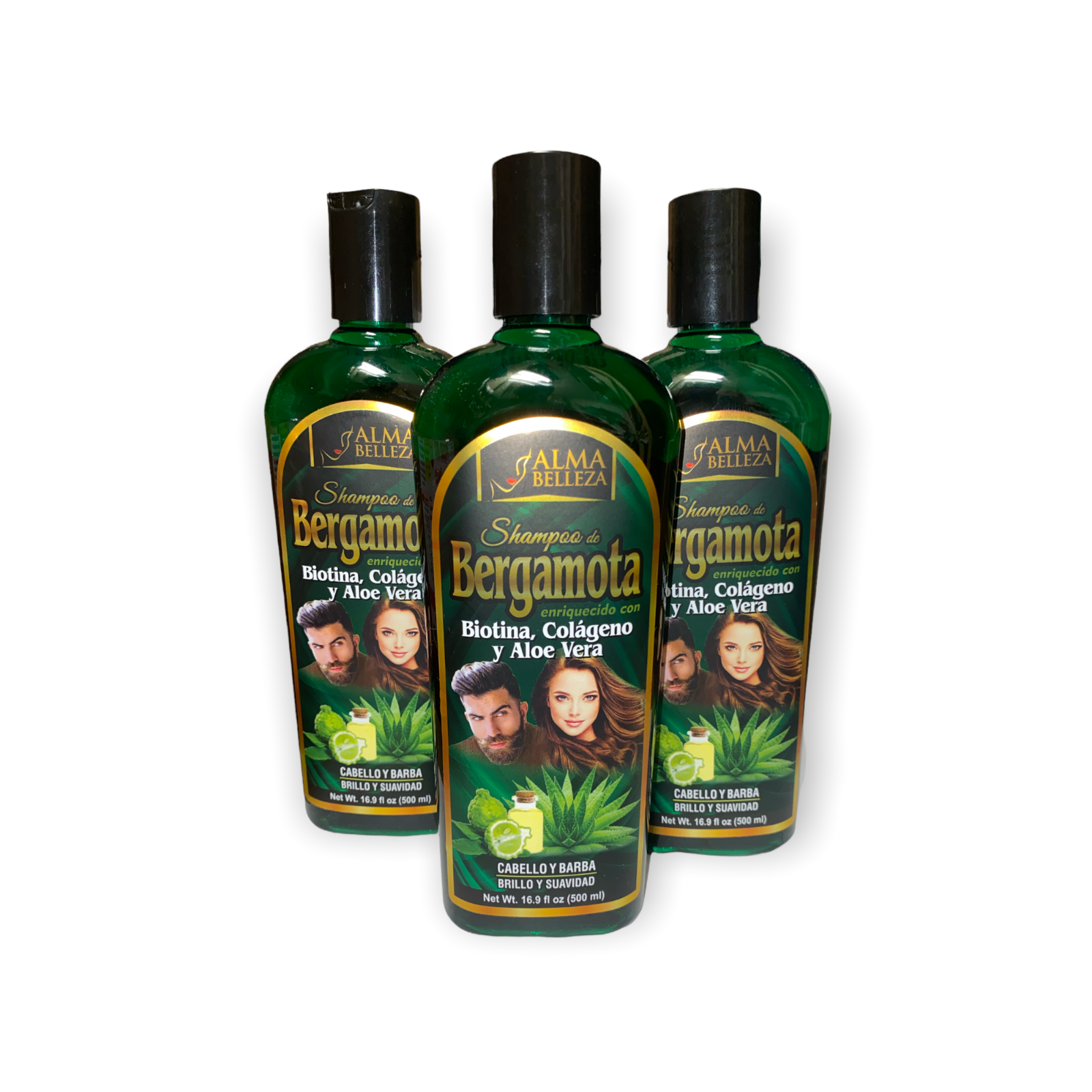 Bergamota Shampoo Enriquecido con Biotina, Colageno, y Aloe Vera 3pk for 37.99