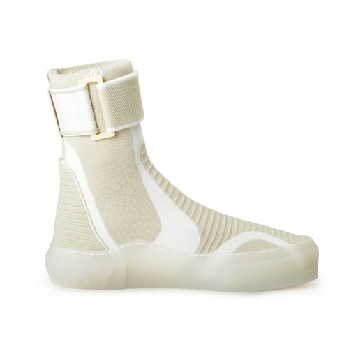 Pre-owned Burberry Men's "sub" High Top Knit Vanilla Beige Sneakers Shoes Boots Us 7 It 40