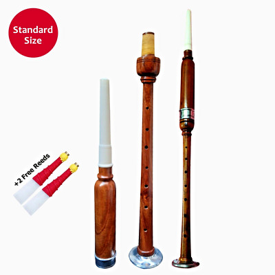 Brand New Scottish Bagpipe Rose Wood Practice Chanter Silver Mounts with 2 Reeds