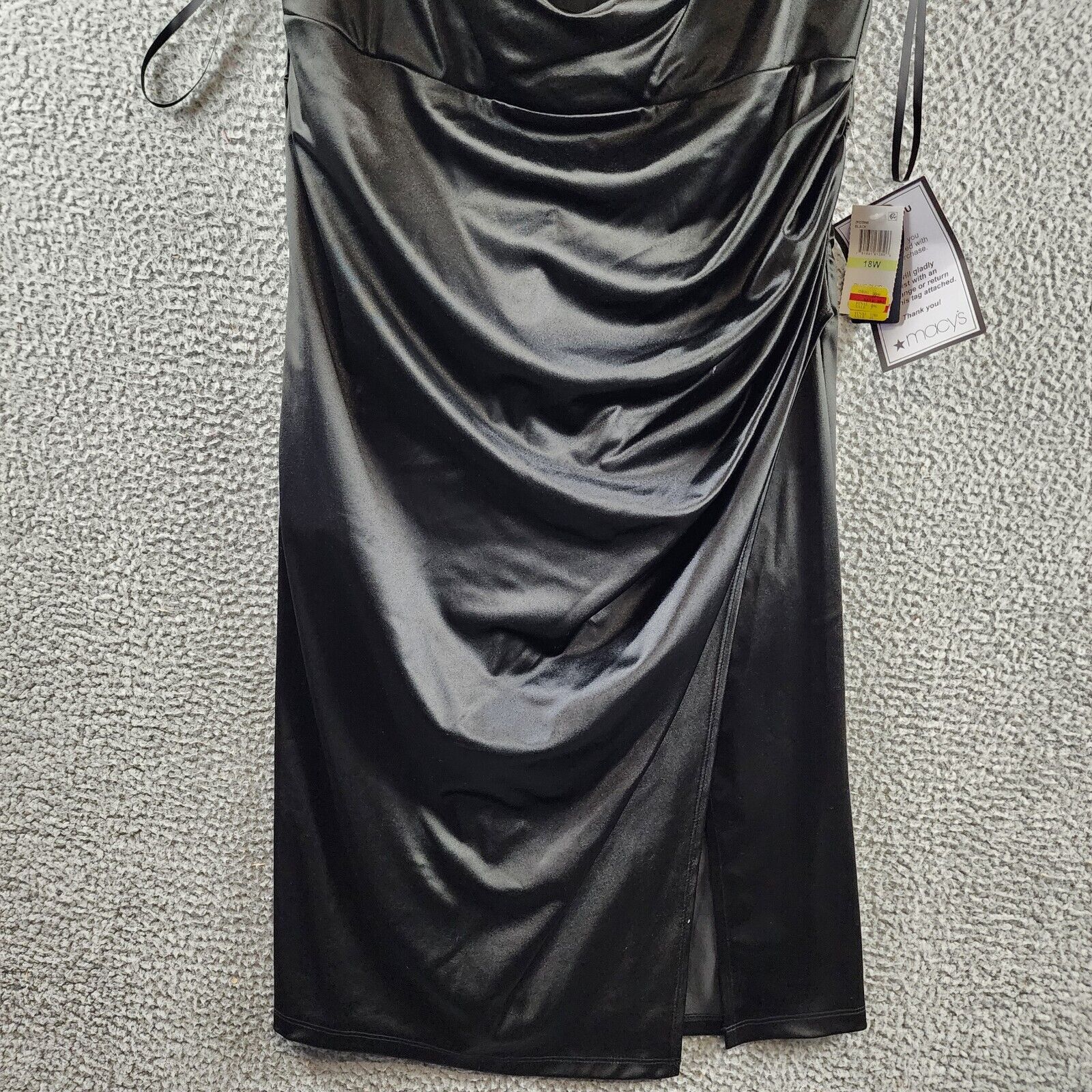 B Darlin Trendy Plus Size Off-Shoulder Spaghetti-Strap Dress Women's 18W Black - Picture 4 of 12