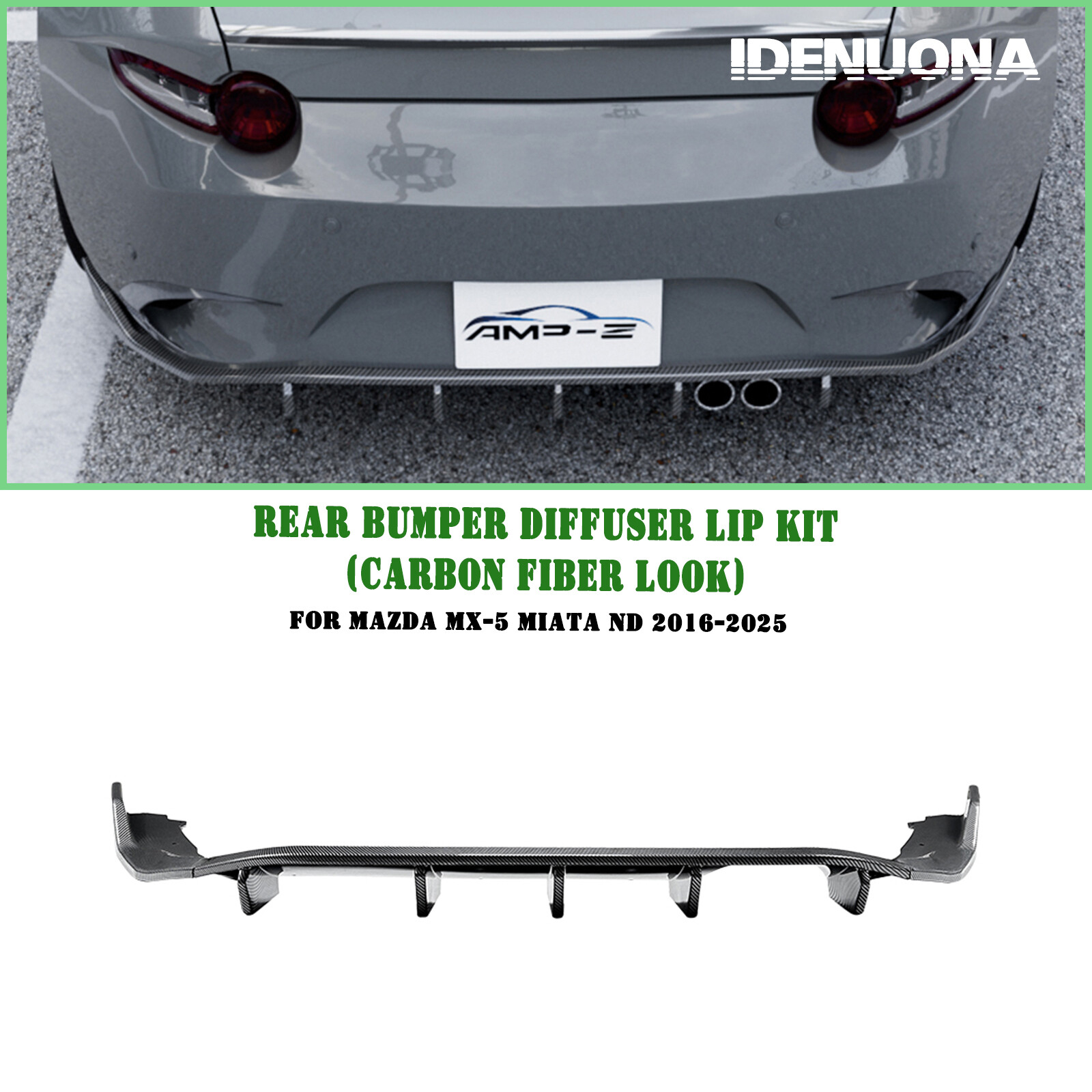 Carbon Look Rear Bumper Diffuser Lip Cover For Mazda MX-5 Miata ND