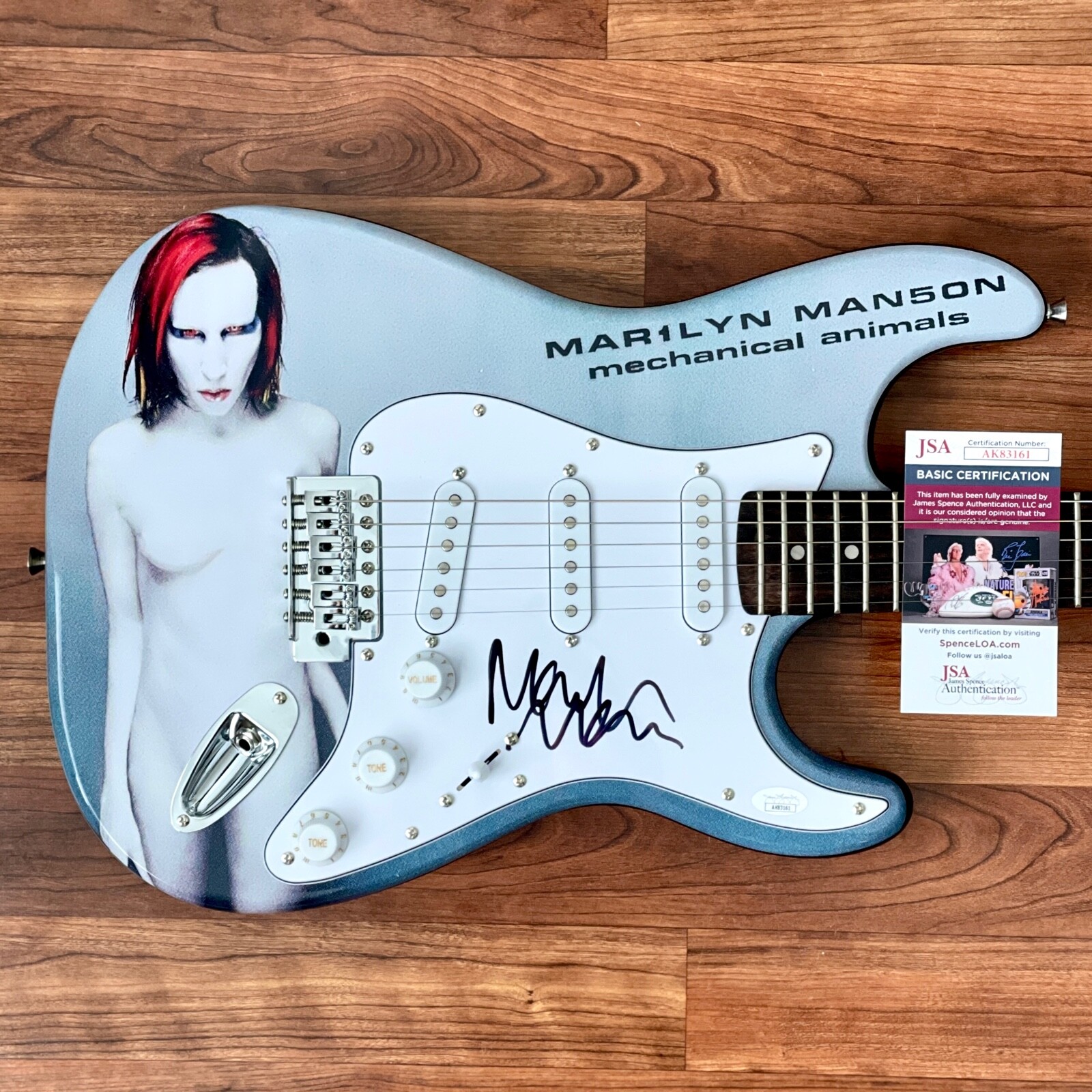 MARILYN MANSON Signed Guitar Custom Graphics 1/1 JSA COA