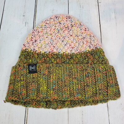 Buff Women's Cable Knit Beanie Cap Hat Pink Green Primaloft Polyester WInter