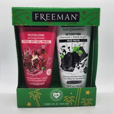 Freeman 2 Pack Revitalizing Gel Mask & Detoxifying Charcoal Black Sugar Mud Mask