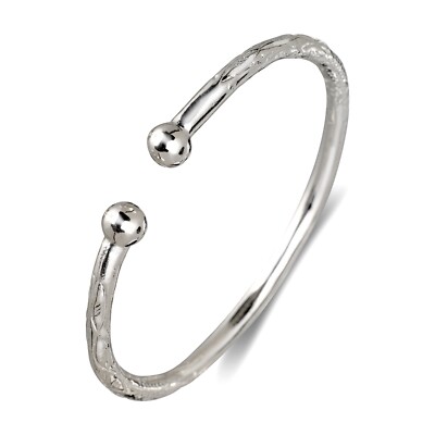 Ball .925 Solid Sterling Silver West Indian Bangle, 35 grams MADE IN THE USA