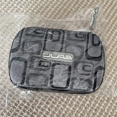 JLab JBuds Samba Zippered Premium Travel Carrying Case Earbuds Black Jacuard