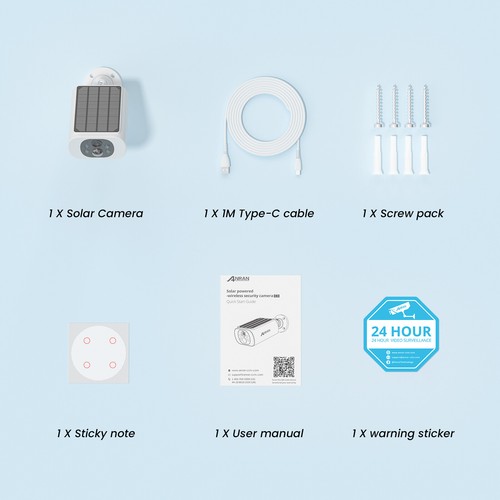 Wireless Solar Battery Powered Wifi Home Security Camera System Outdoor Audio IR