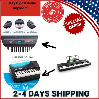 Keyboard With Hammer Action Weighted Keys, 2x20w Speakers