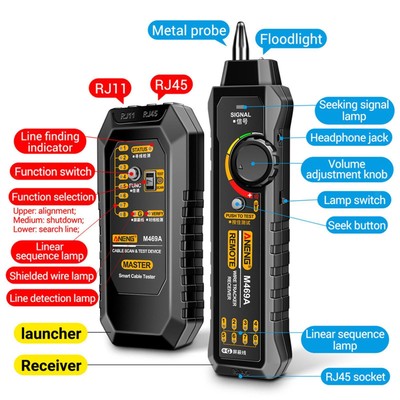Network Cable Tester Durable RJ11 with Flashlight Quick Portable for Switch