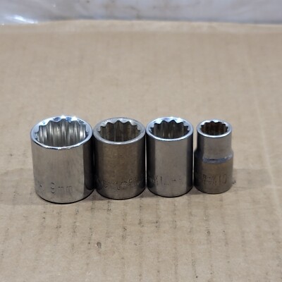 Crescent 3/8''drive 12pt Socket set 4Pc 19 15 14 10mm