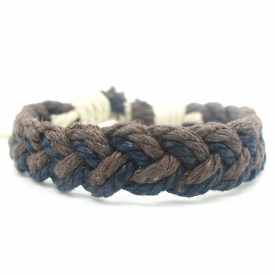 MENDEL Native American Indian Style Tribal Boho Braided Cuff Bracelet Men Women