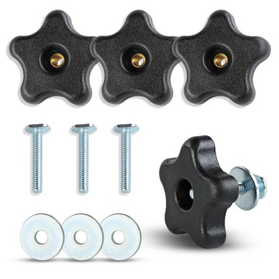DCT 5 Star Knobs Kit 5/16in-18 Threaded Knob, Bolt with Knob, Clamping Knob J...