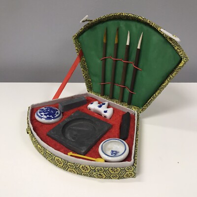 Chinese Calligraphy The Four Treasure Of Study Sets Brush Inkstick Inkstone