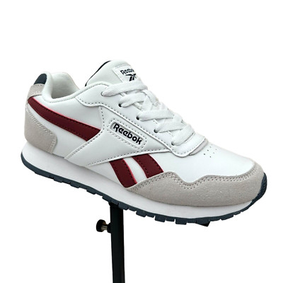 Reebok Youth Boys/Girls Sneaker Size 3 White/Wine/Beige Cushioned Lace up Shoes