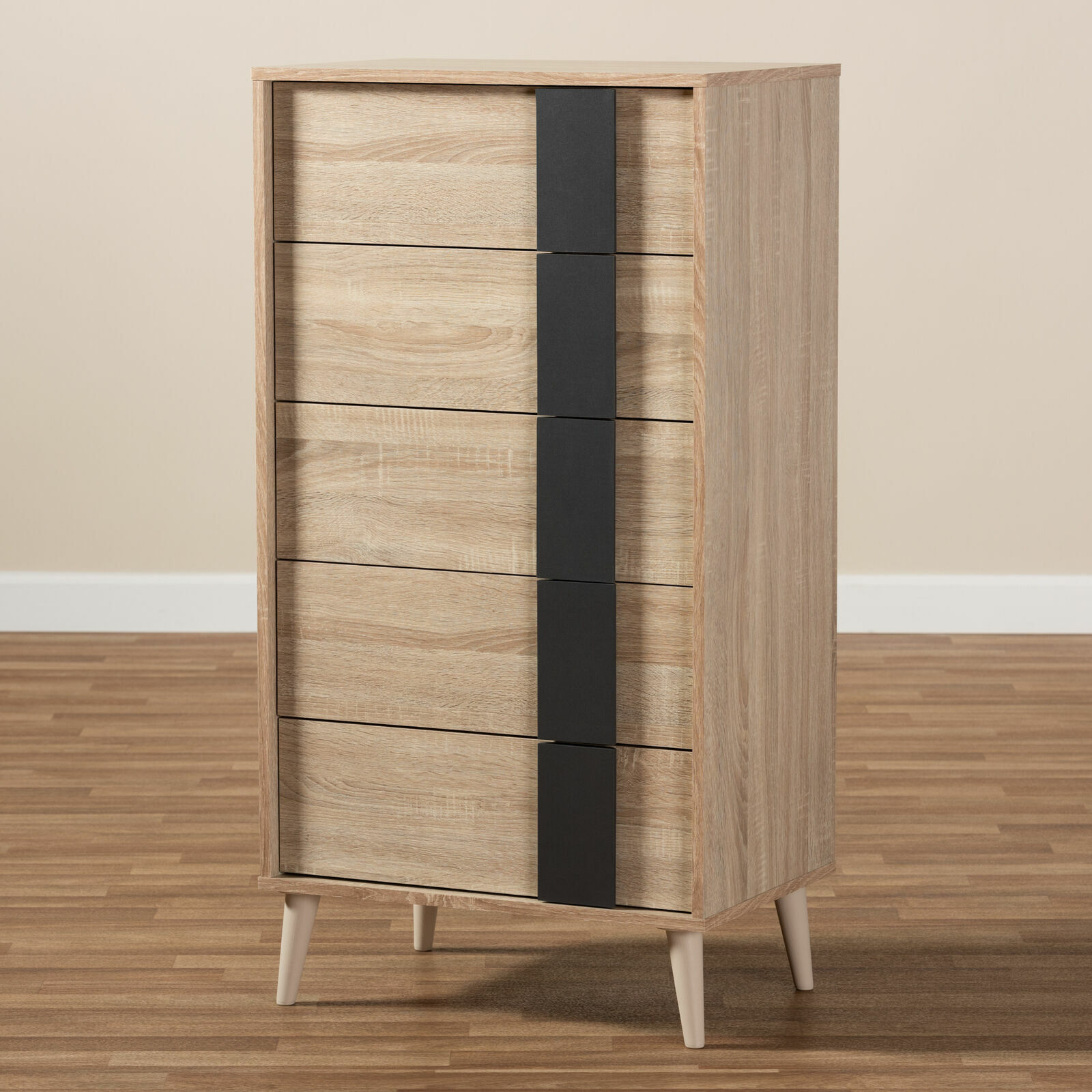 Mid-Century 5-Drawer Dresser Chest Bedroom Clothes ...