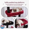 Hey-brother Cat Tree Tower, Scratching Posts with a Extended Part, Wide Platforms, Cozy Condos, Hammocks, Sisal Columns and Ball for Indoor Cats, 70.1 Inches, Black and Red MPJ038BR