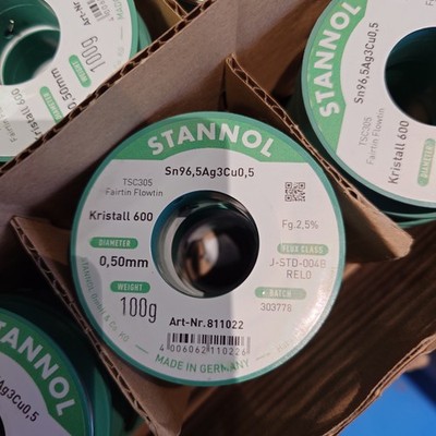 Stannol Kristall 600 Fairtin Lötzinn, bleifrei bleifrei Sn96,5Ag3Cu0,5 REL0 100g