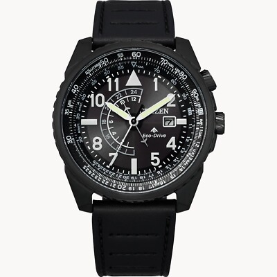 Citizen PromMaster NightHawk Eco Drive Blue Dial LTHR Band Mens Watch BJ7007-02L