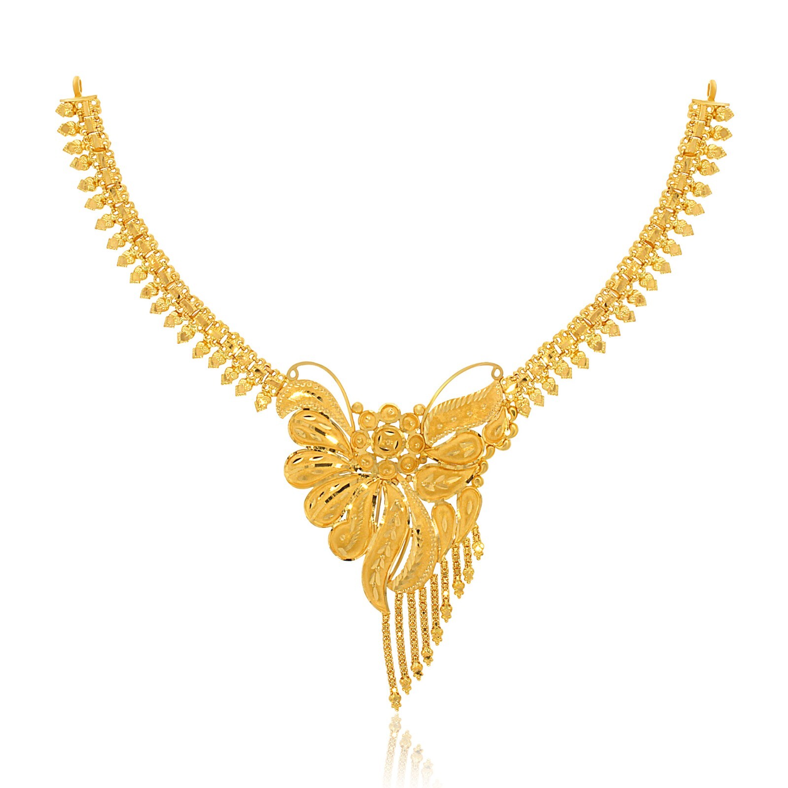 ★SENTIMENTS★ NO.572 [GOLD] NECKLACE 14 K Yellow Gold Necklace with Cubic Zirconia - Ref No AP536