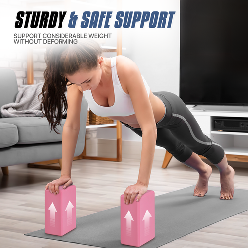 EVA Foam Yoga Block Home Gym Pilates Stretching Aid Exercise Support Brick Pink