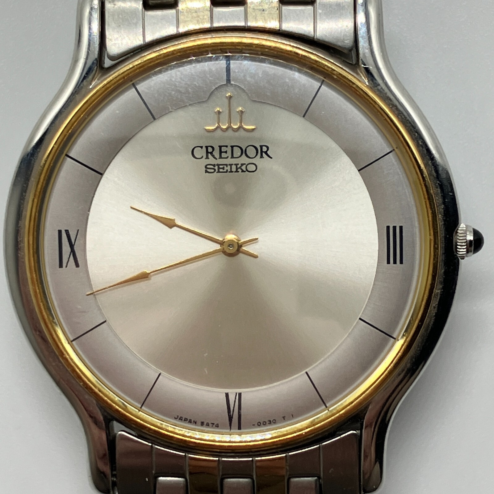 SEIKO 5A74-0020 CREDOR 18KT Bezel Men Quartz Watch Stainless SEIKO 5A74-0020 CREDOR 18KT Bezel Men Quartz Watch Stainless