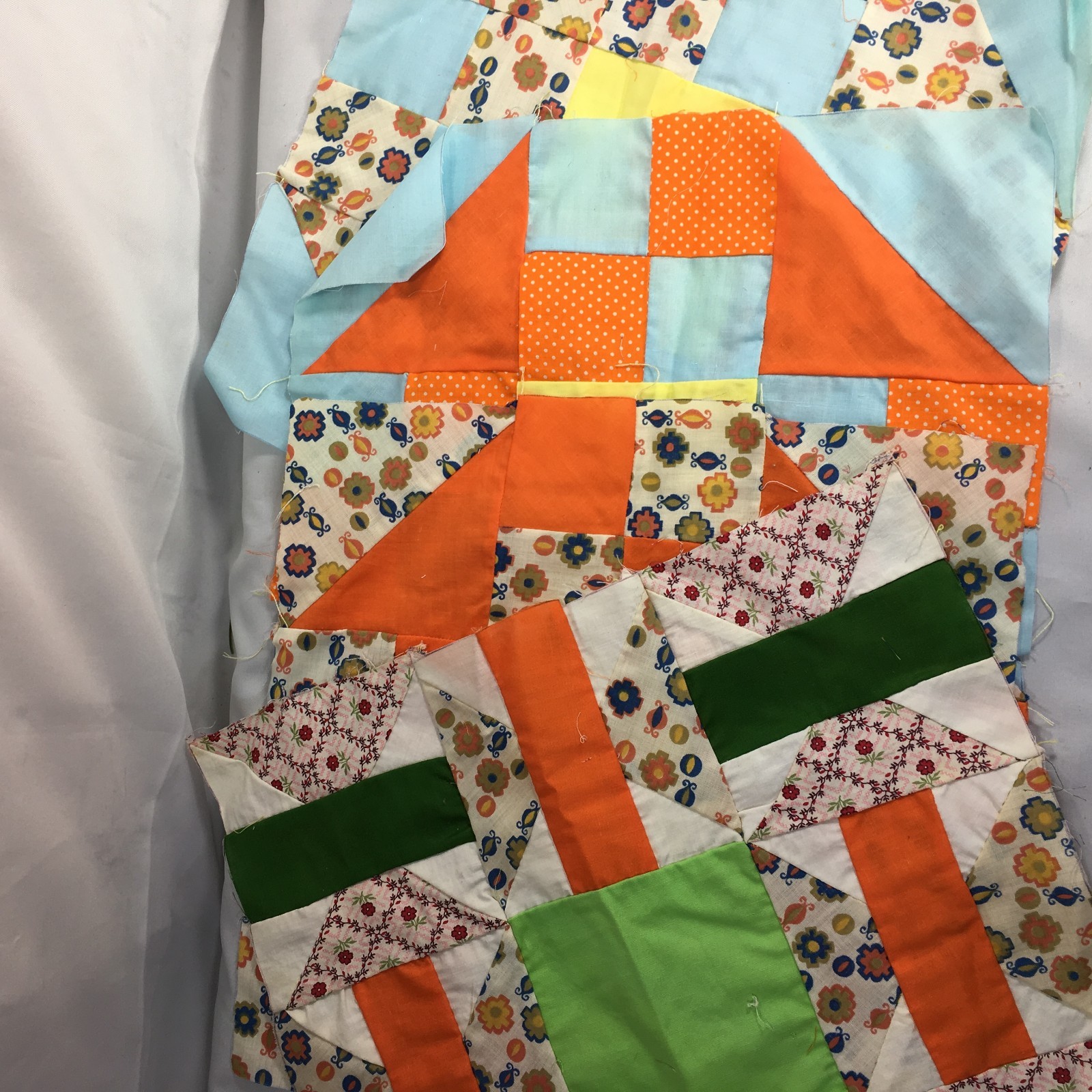 Lot Hand Stitched Quilt Quilting Blocks Squares 12