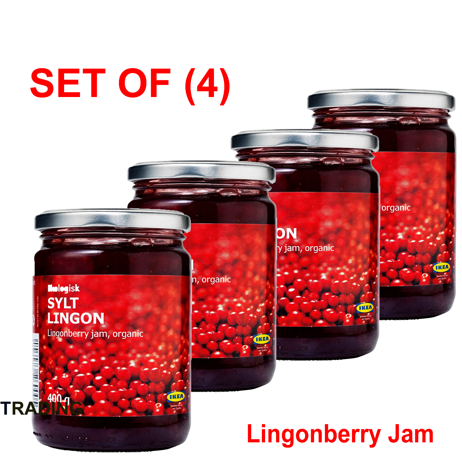 Super Value 4 Pack IKEA Sylt Lingon ORGANIC LINGONBERRY PRESERVES 400g |  eBay