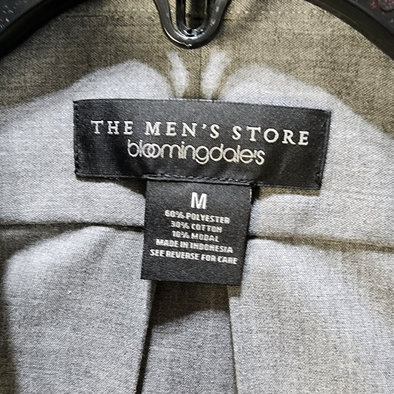 THE MEN'S STORE bloomingdale's Chambray Button-Up Shirt Men's Medium Grey L/S - Picture 4 of 12