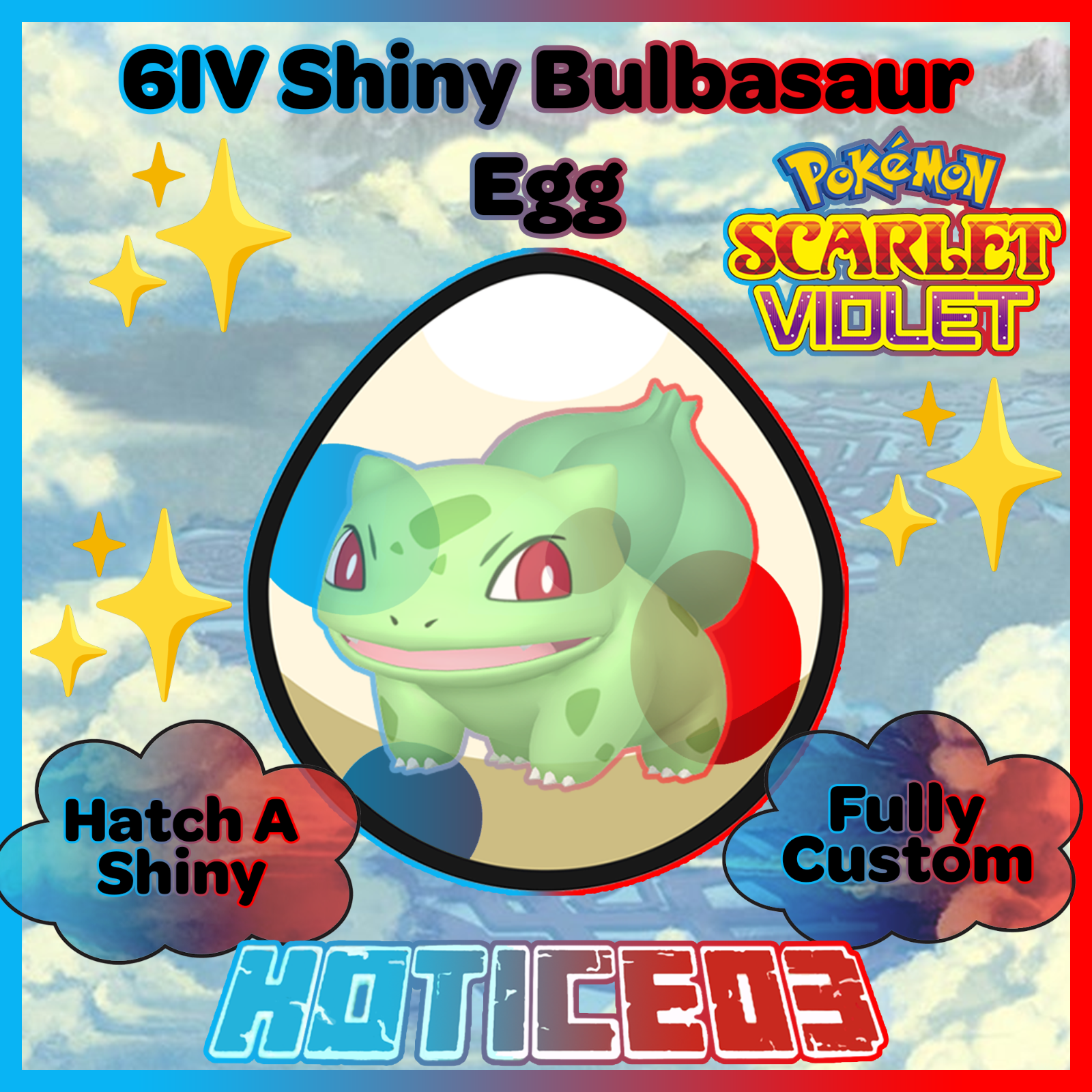 BULBASAUR ✨ SHINY 6IV EGG ✨ Pokemon SCARLET and VIOLET