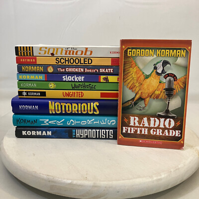 Gordon Korman Mixed Lot of 10 TPB HCDJ Ungifted Schooled Hypnotists WhatsHisFace