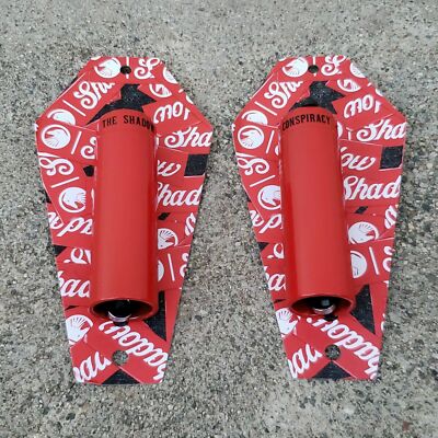 1 PAIR OF SHADOW LITTLE ONES PEGS 4.33'' RED BMX BIKE PEG CULT FIT KINK SUNDAY