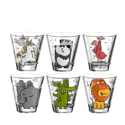 Leonardo Bambini Kinderbecher Trinkglas 6er-Set vielfarbig ø 8,5 cm, h 9 cm