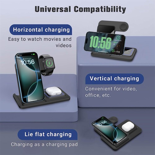 3in1 Wireless Charger Dock Station For Apple Watch Ultra 10 9 Air Pods iPhone 16