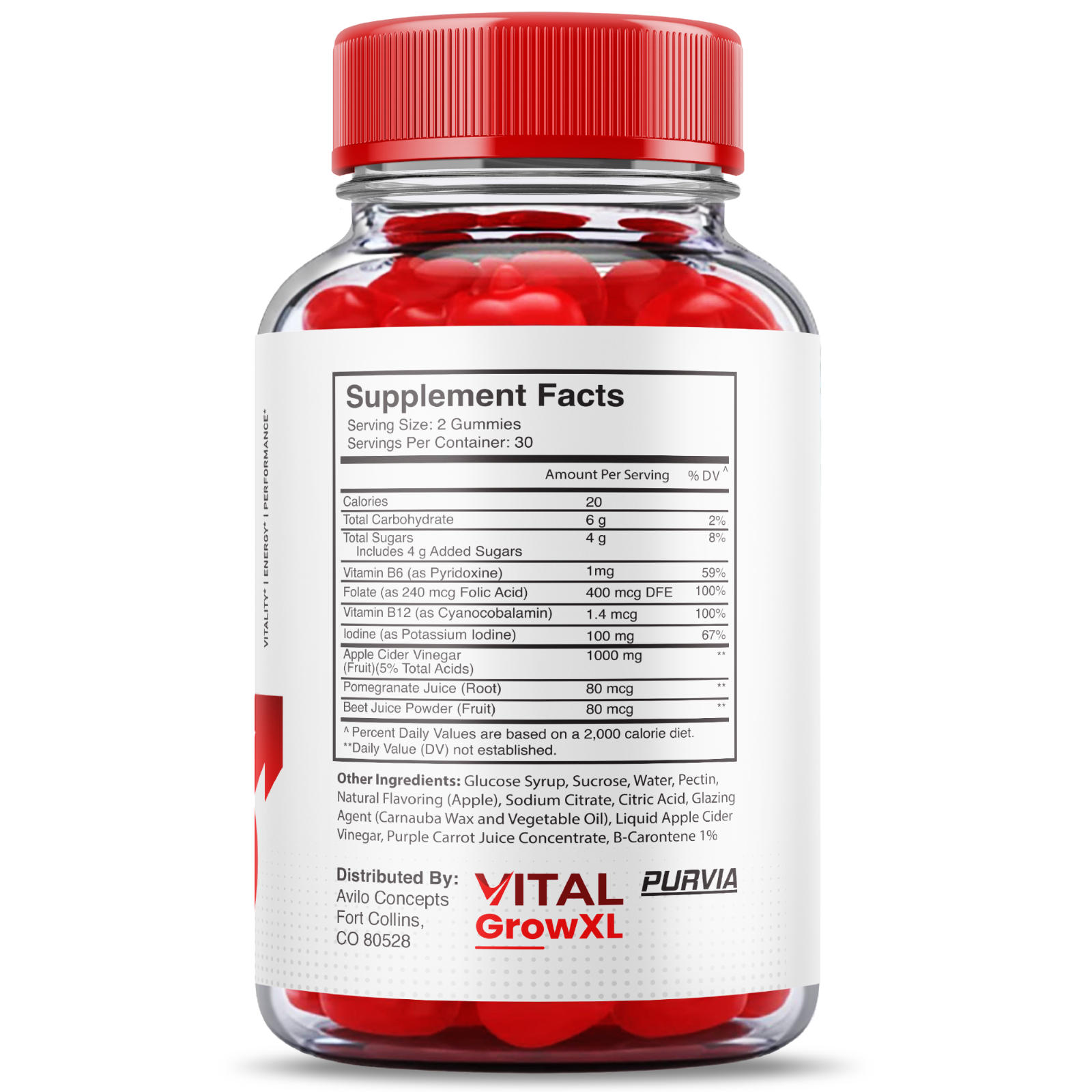 (5 Pack) Vital Grow XL Gummies  VialGrow XL Advanced Strength