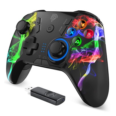 EasySMX Wireless PC Controller, Dual-Vibration Joystick Gamepad Computer Gami...