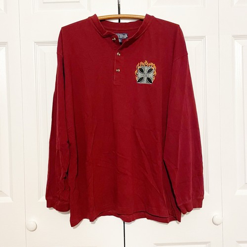 Vintage Big Dogs Bad Attitude Henley T-Shirt XL Long Sleeve