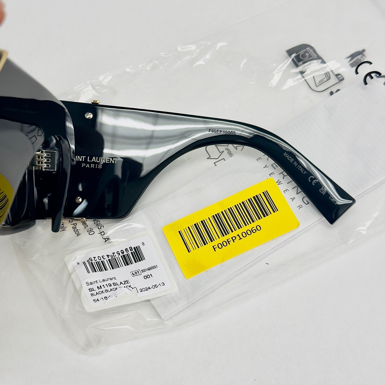 Pre-owned Saint Laurent Blaze Ysl Slm119 001 Black Bold Cassandre Logo Sunglass 119 M119 In Gray
