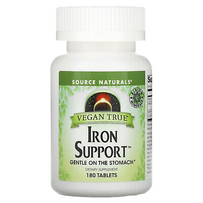 Source Naturals Vegan True Iron Support 180 таблеток веганский