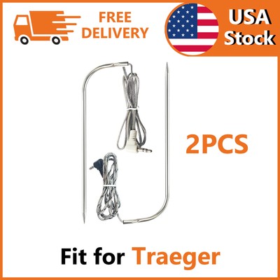 2PCS Waterproof Meat Probe for Traeger BBQ Grills 3.5mm Compatible with Traeger