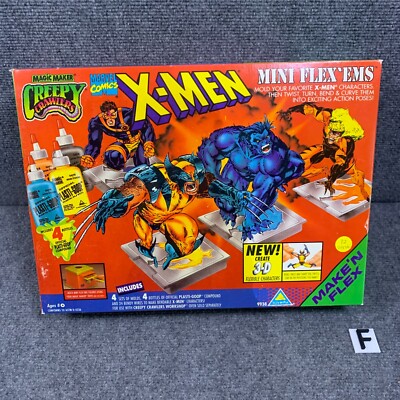 X-MEN 1995 Creepy Crawlers Mini Flex'ems Magic Maker 3D Action Figure NIB